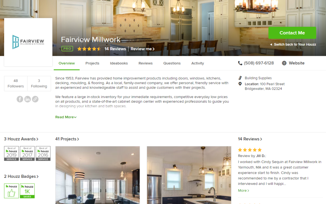 Fairview Millwork and Kitchens Awarded Best of Houzz 2019