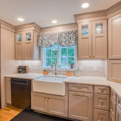 Kitchen photo of sink and cabinets