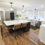 After shot of the kitchen and island. As seen on HGTV's Fix My Frankenhouse season 2.